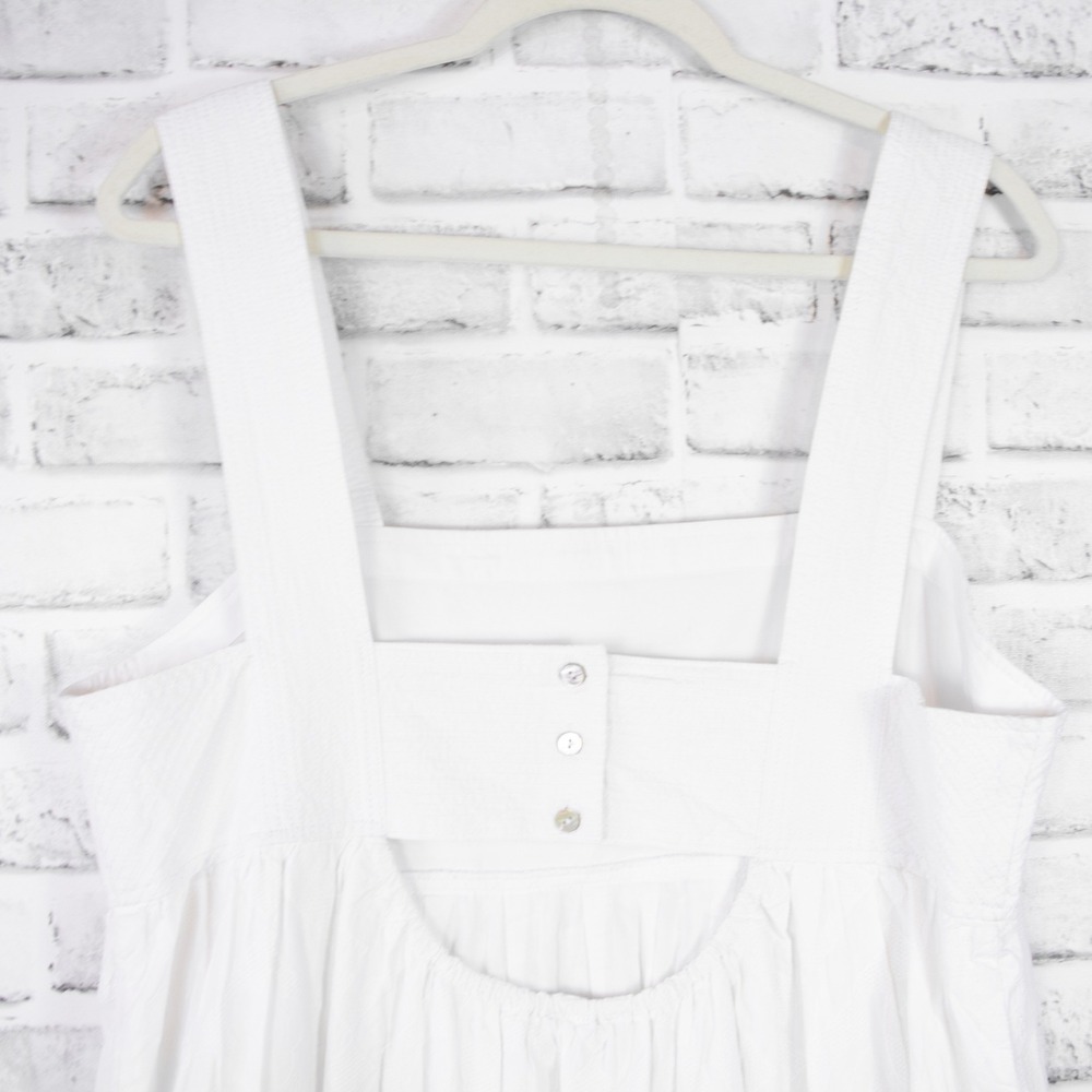 Madewell Midi Dress White Cotton Embroidery Summer Eyelet Cut Out Resort Size 14 - Picture 7 of 9